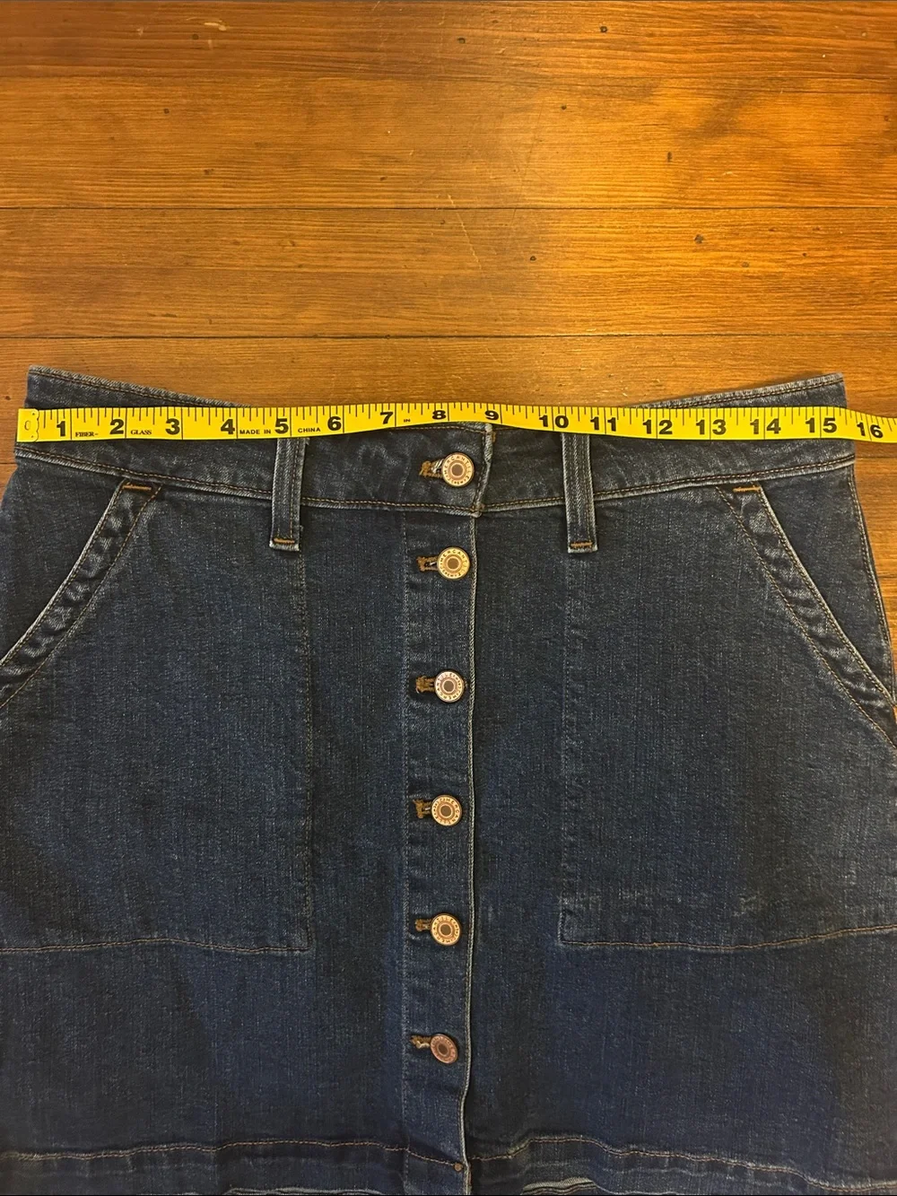 J. Crew Classic Blue Denim Button-Front Mini Skirt - 6, NWOT